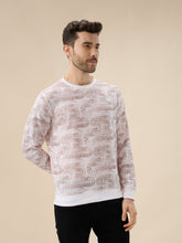 Men's All-Over Abstract  Print Full Sleeves Round Neck Regular Fit Lightweight Sweatshirt